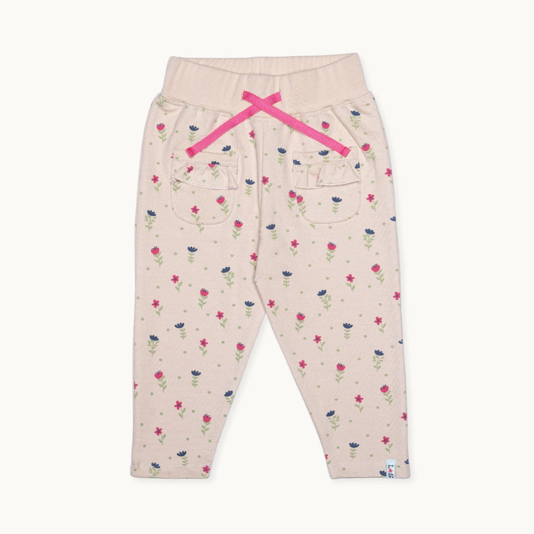 Organic cotton floral printed kids jogger