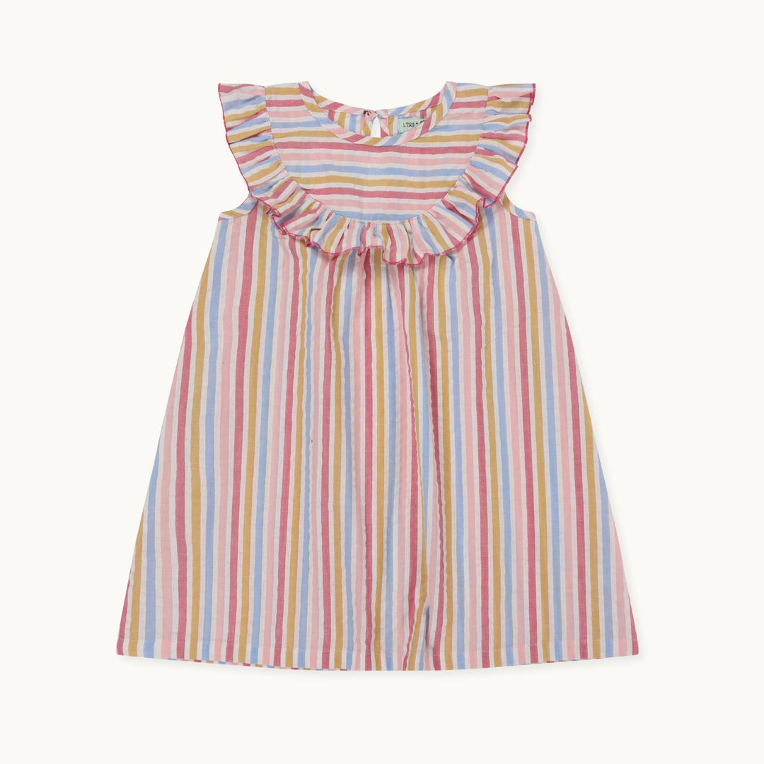 organic cotton multicoloured candy stripe dress