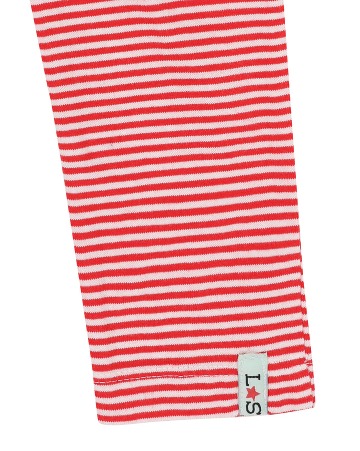 Red Stripe & Strawberry Print Leggings - 2 Pack