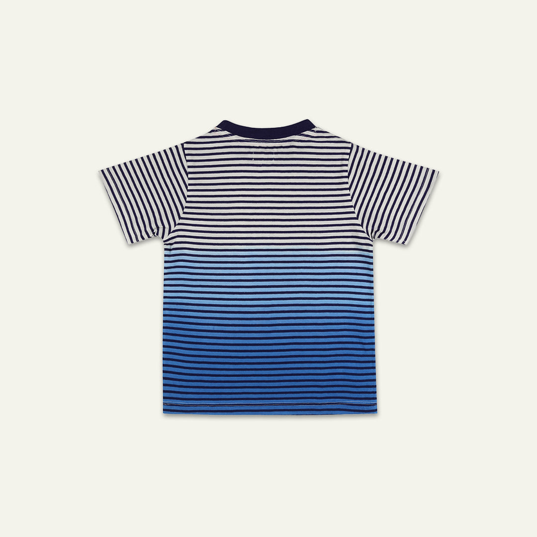 organic cotton dip dye blue stripe short sleeve t-shirt - image 3