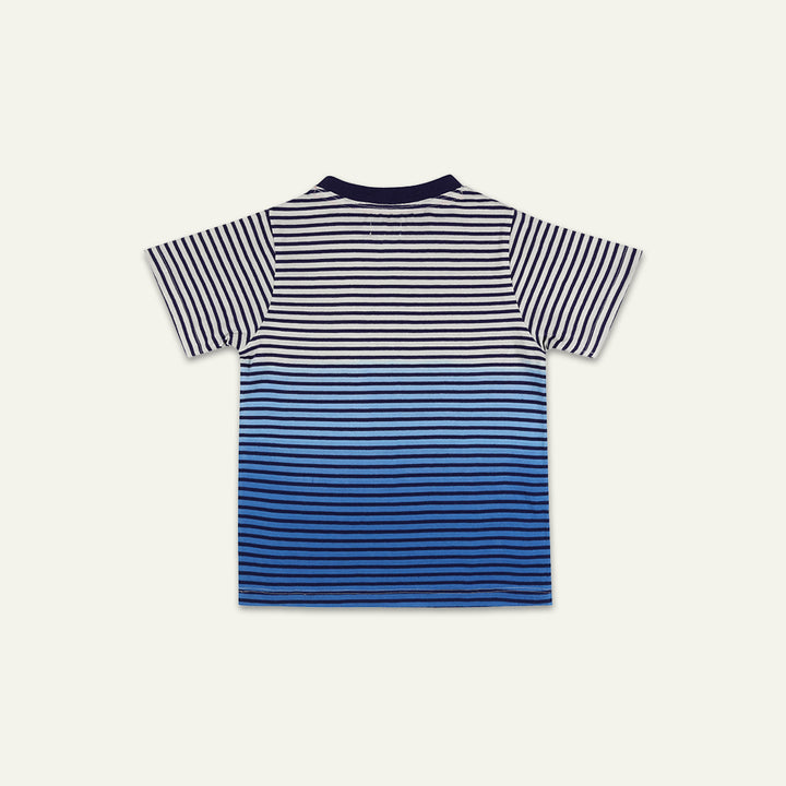 organic cotton dip dye blue stripe short sleeve t-shirt - image 3