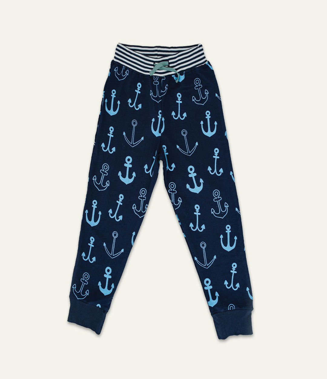 Anchor Print with stripe waistband print jogger front image