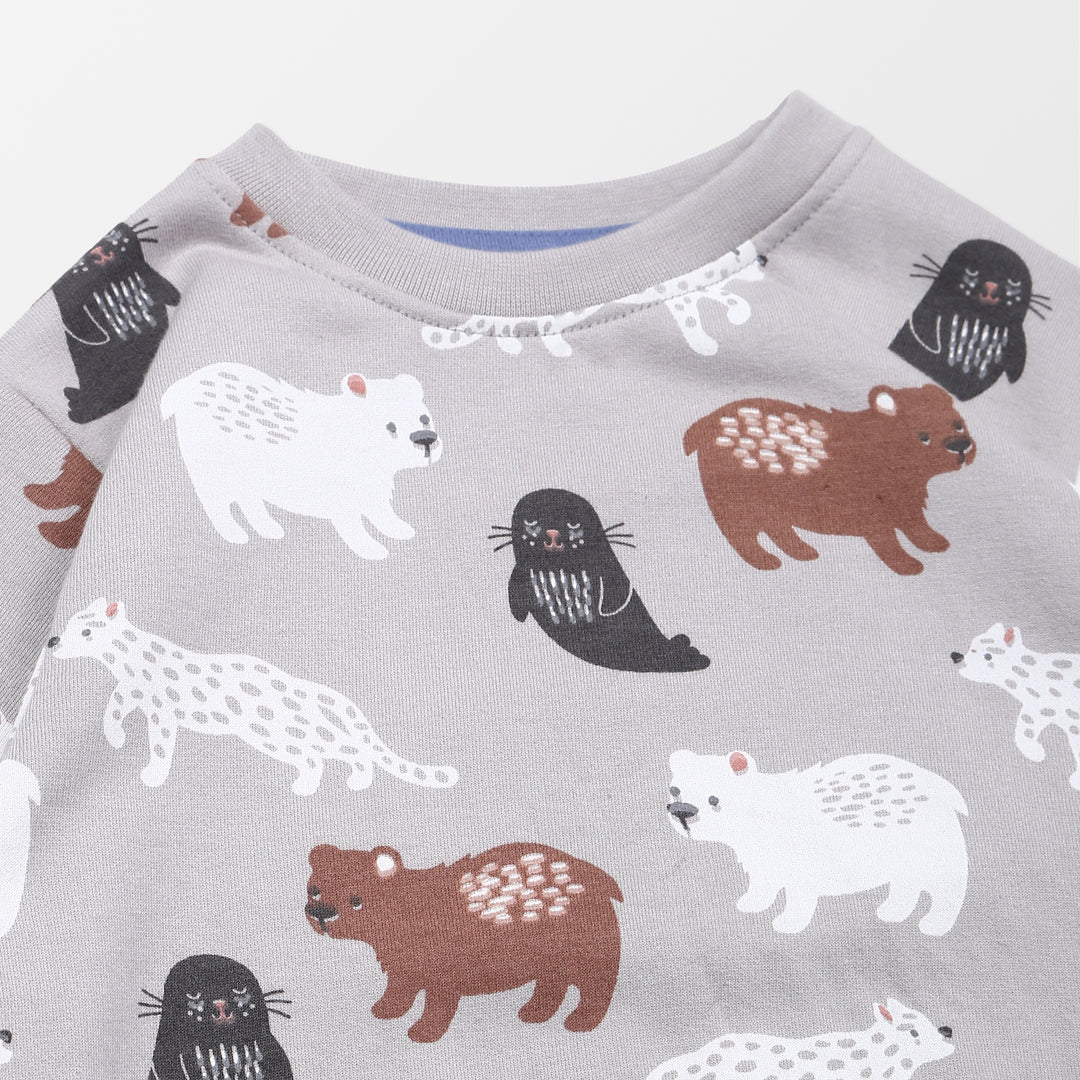 Organic cotton printed animals kids sweatshirt