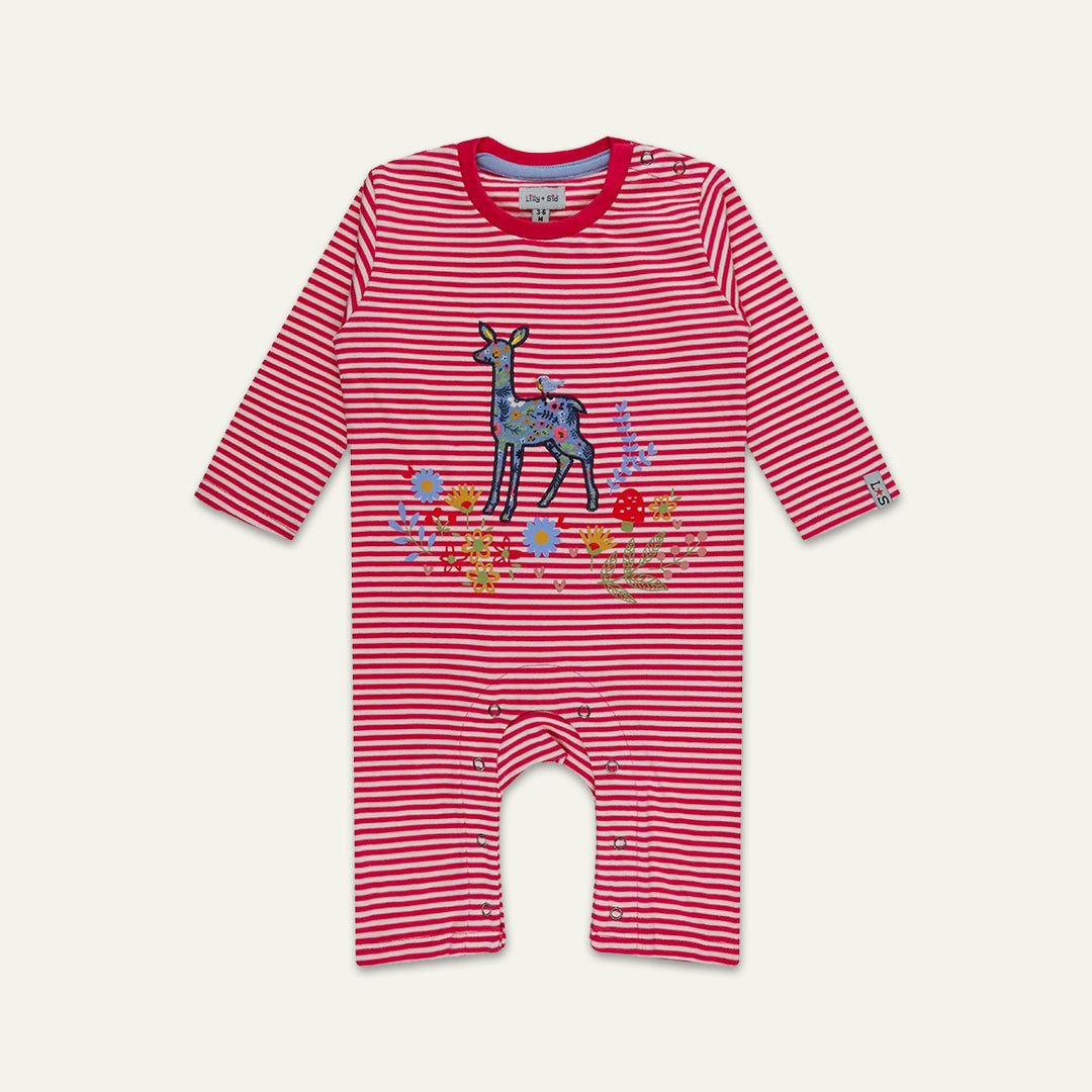 deer applique and stripe romper - image 1