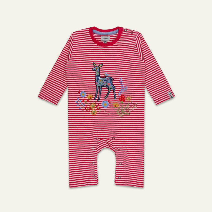 deer applique and stripe romper - image 1
