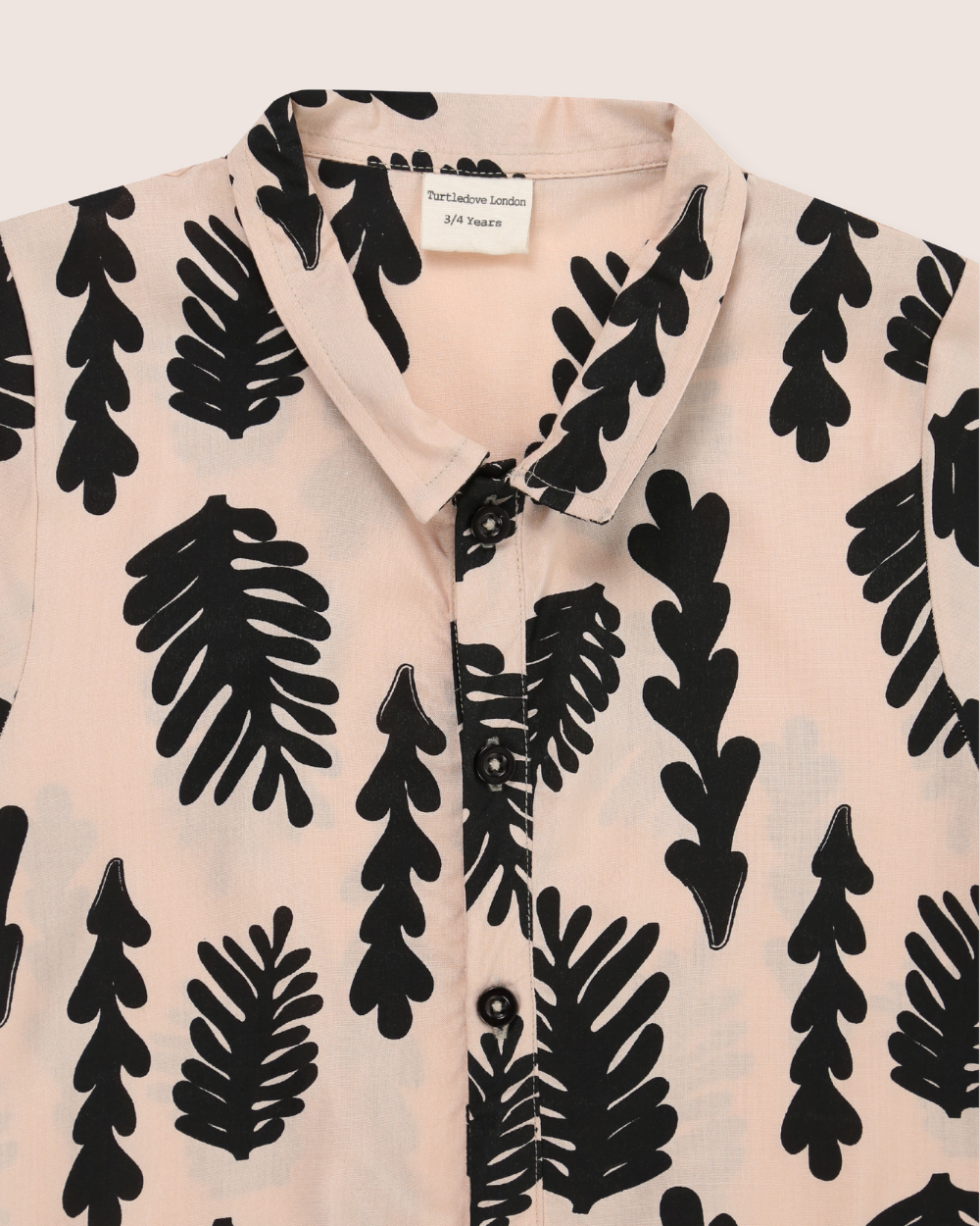 Cream Seaweed Print Short Sleeve Romper