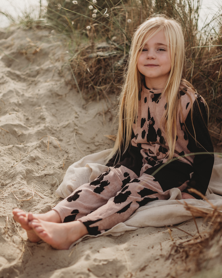Pink Pony Print Velour Romper