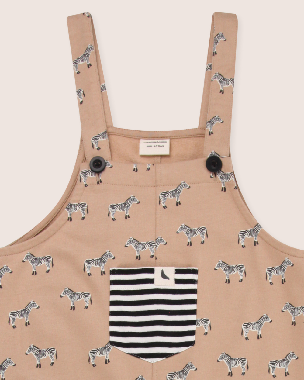 Beige Zebra Print Dungarees