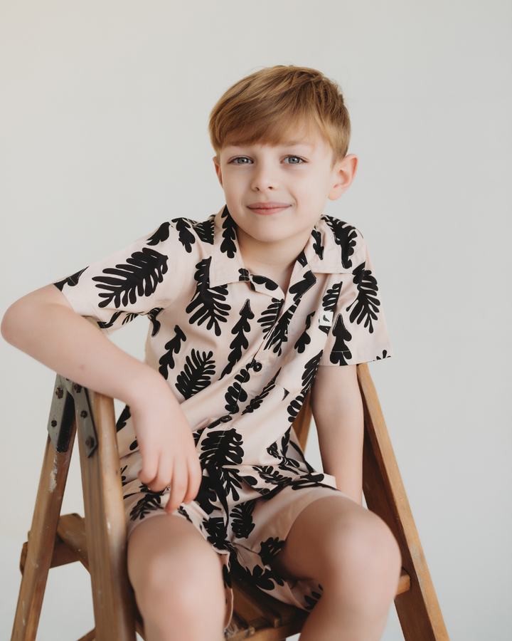 Cream Seaweed Print Shirt