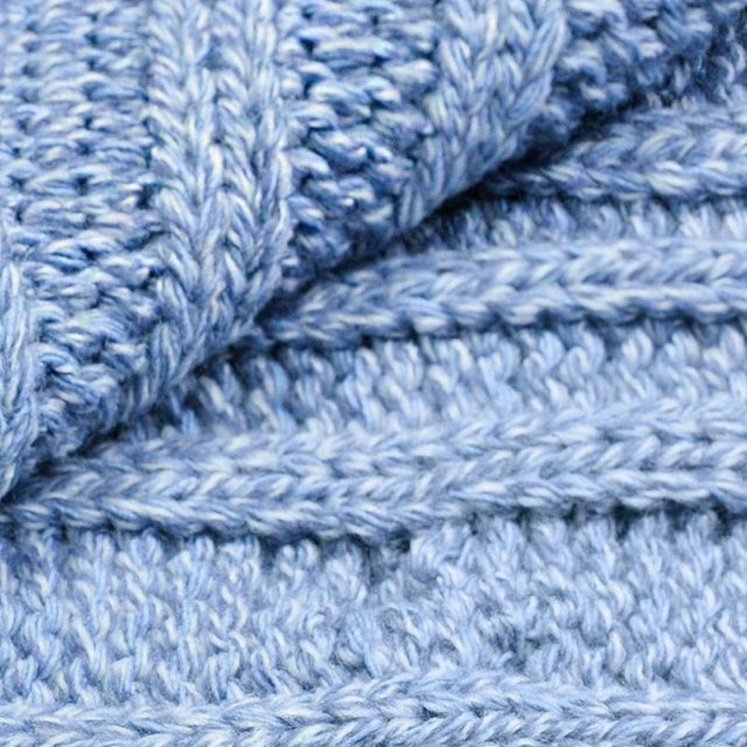 Cable Knit Denim Marl Blanket - Image 3