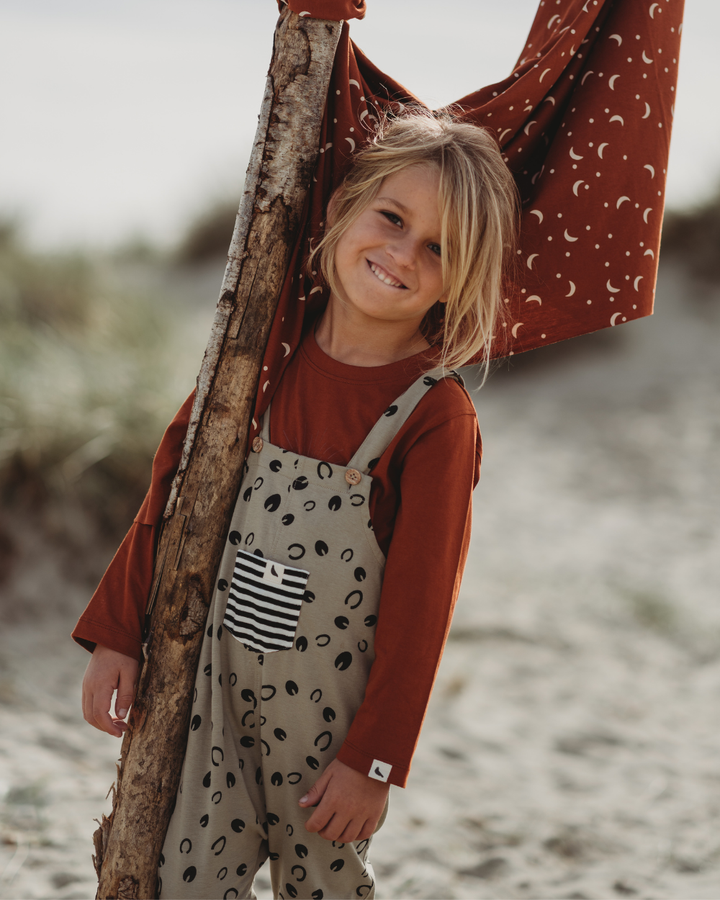 Grey Equestrian Print Dungarees