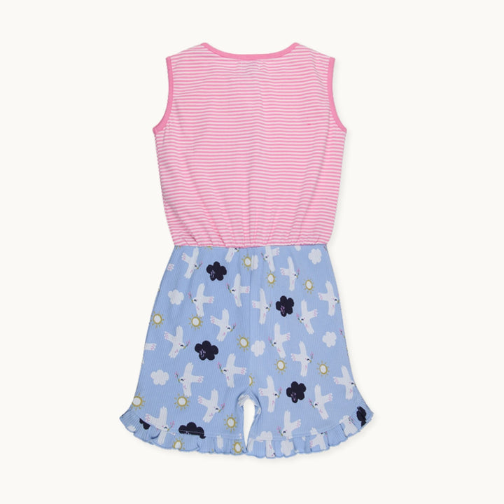 organic cotton stripe print full sleeve romper - image 4