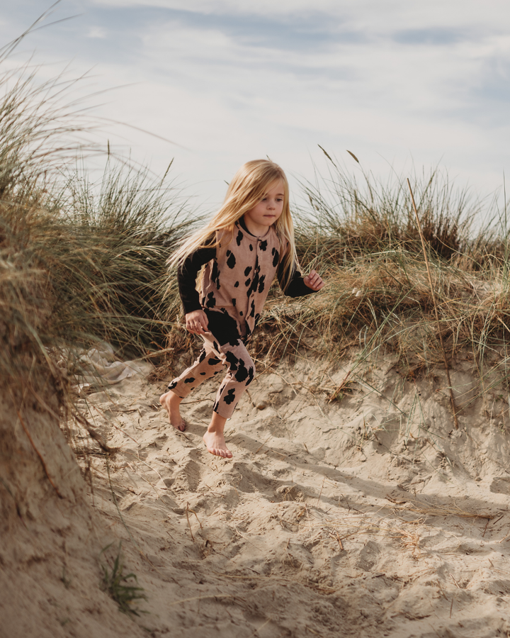 Pink Pony Print Velour Romper