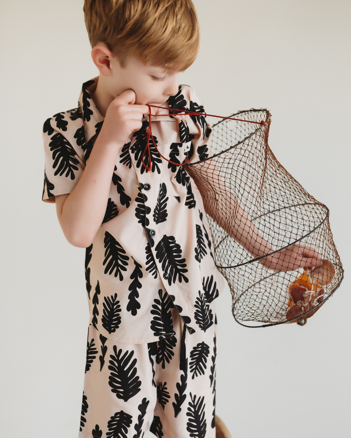 Cream Seaweed Print Shirt