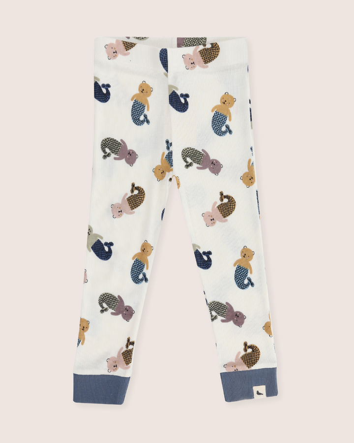 White Merbear Print Leggings