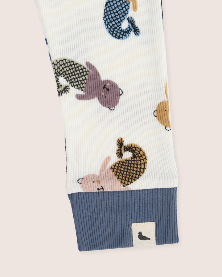 White Merbear Print Leggings