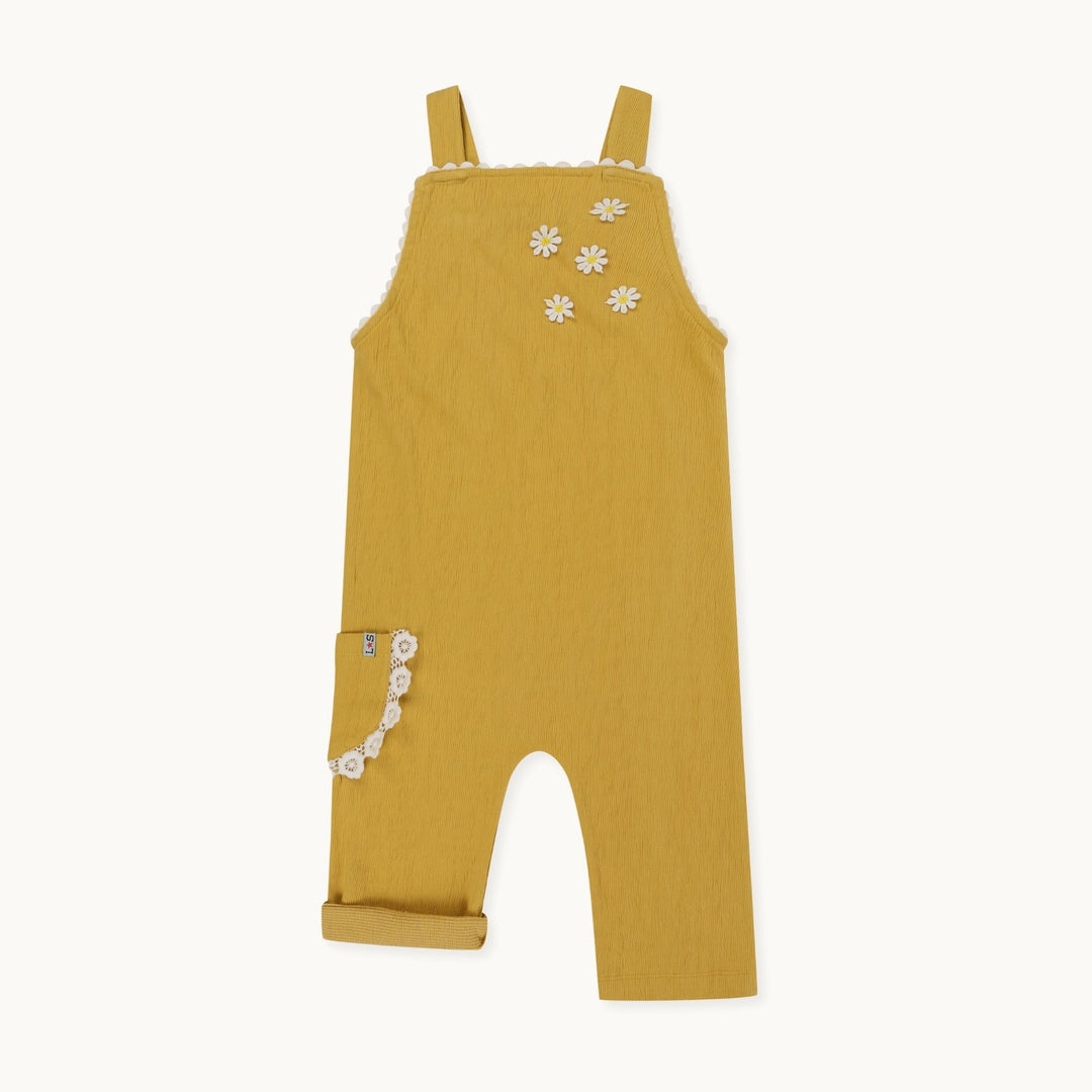 organic cotton Yellow Floral Applique Dungarees - image 1