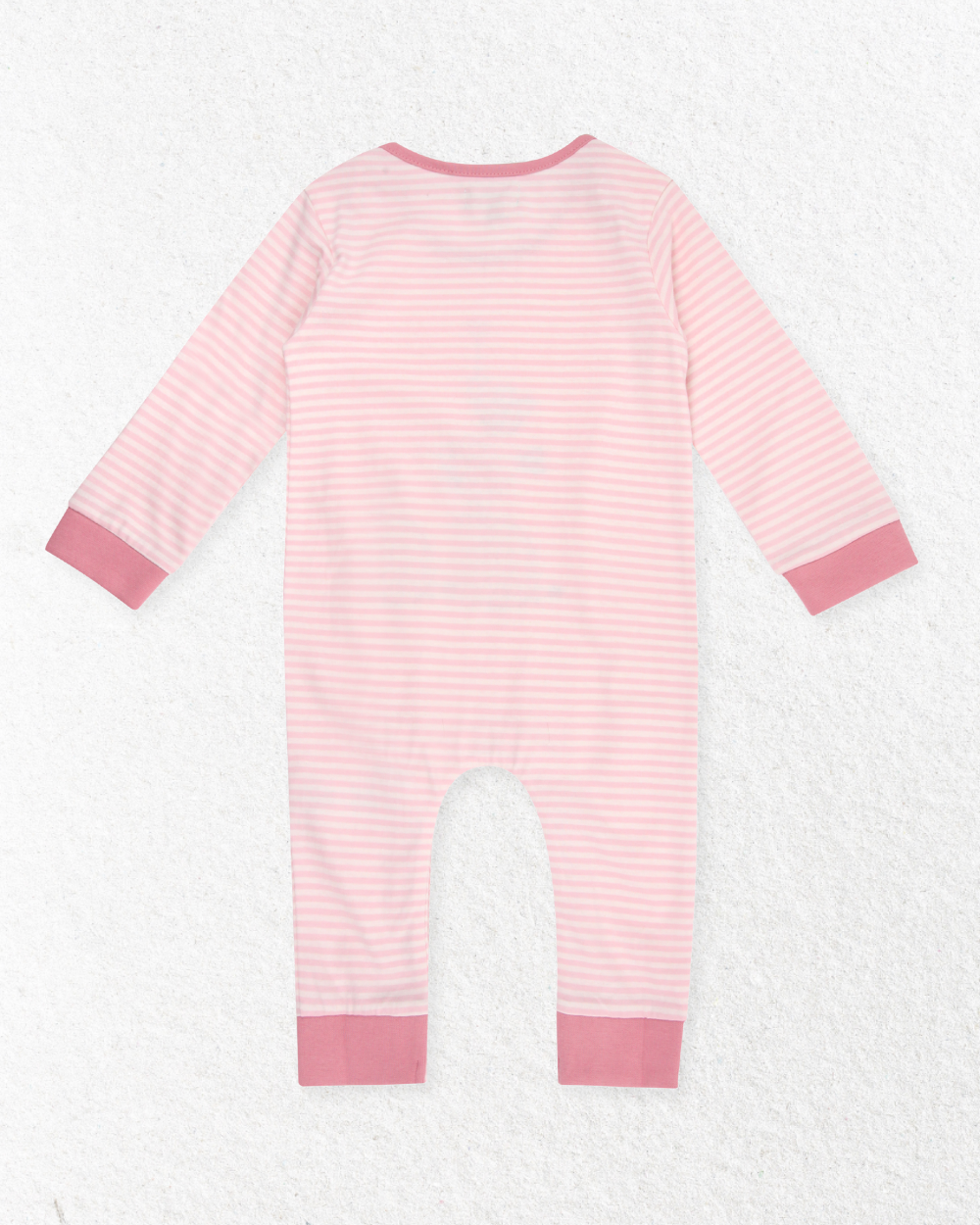 organic cotton pink stripe full sleeve romper - image 3