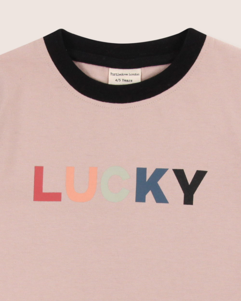 Pink Lucky Slogan Print Top