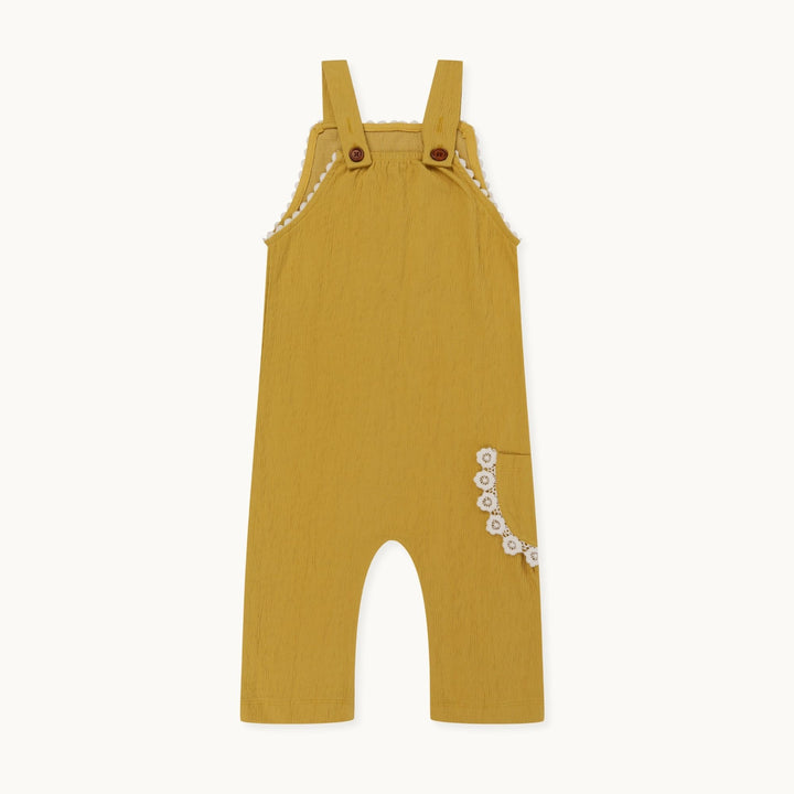 organic cotton Yellow Floral Applique Dungarees - image 4