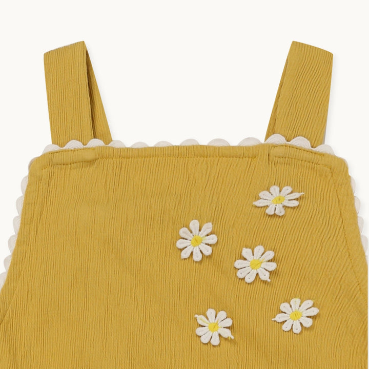 organic cotton Yellow Floral Applique Dungarees - image 2