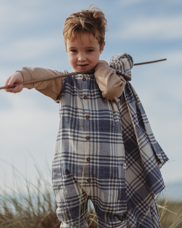 Multicolour Brushed Check Print Romper