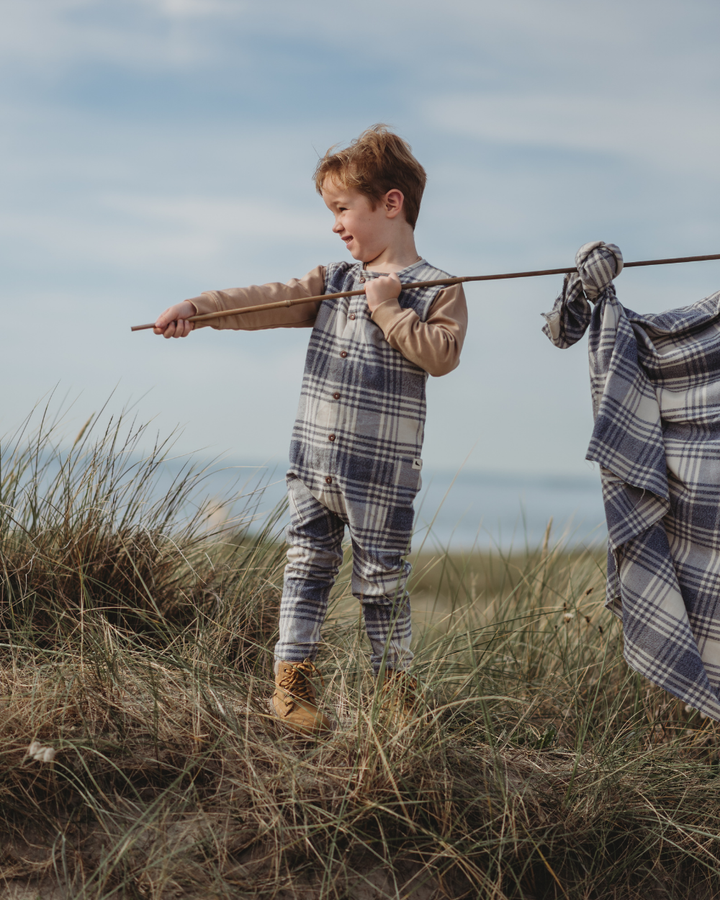 Multicolour Brushed Check Print Romper