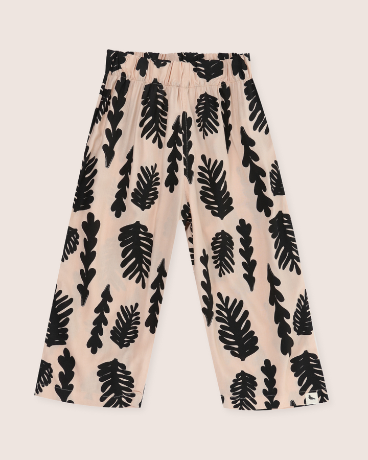 Cream Seaweed Print Trousers