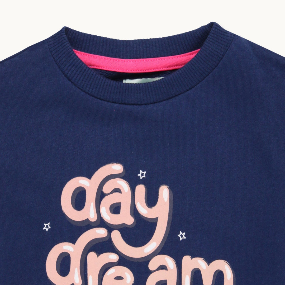 Organic cotton Day Dream graphic full sleeves Sweatshirt - close up