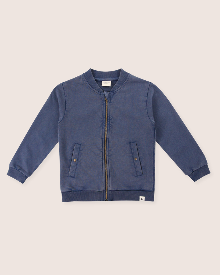 Blue Lucky Slogan Embroidered Jacket