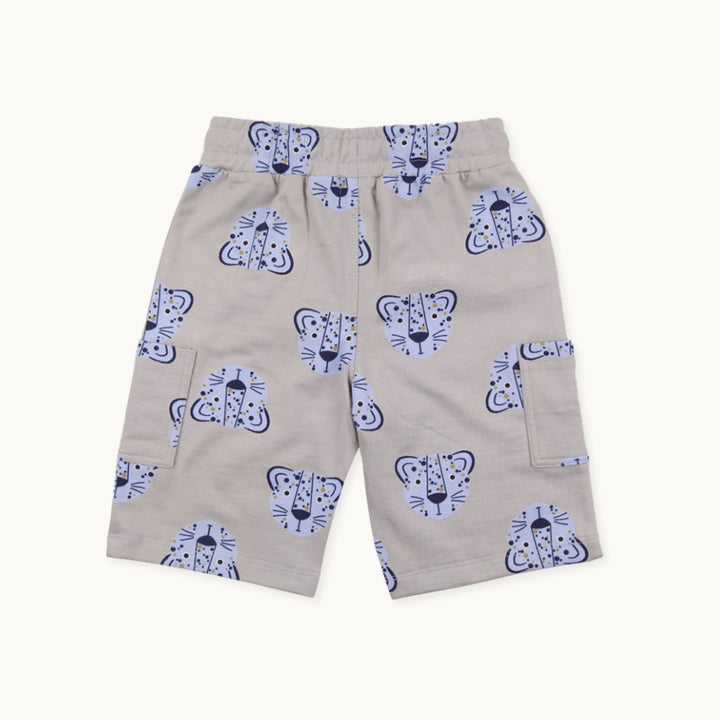 organic cotton kids Lenny Leopard Cargo Shorts back image