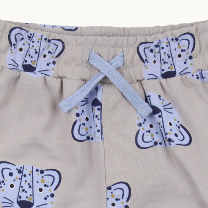 organic cotton kids Lenny Leopard Cargo Shorts waistband close up