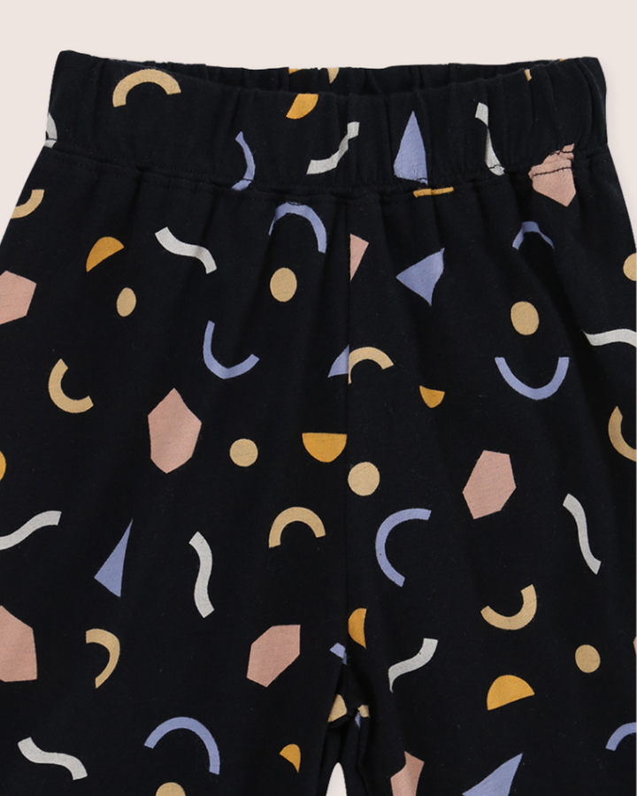 Black Abstract Print Trousers