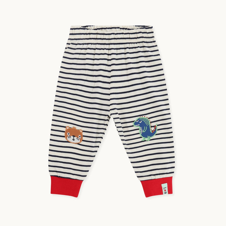 Multicoloured Dinosaur Print long sleeve Top And stripe Jogger Set - image 5