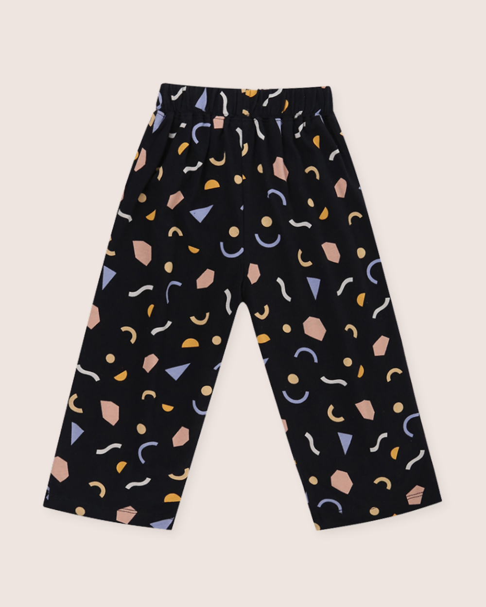 Black Abstract Print Trousers