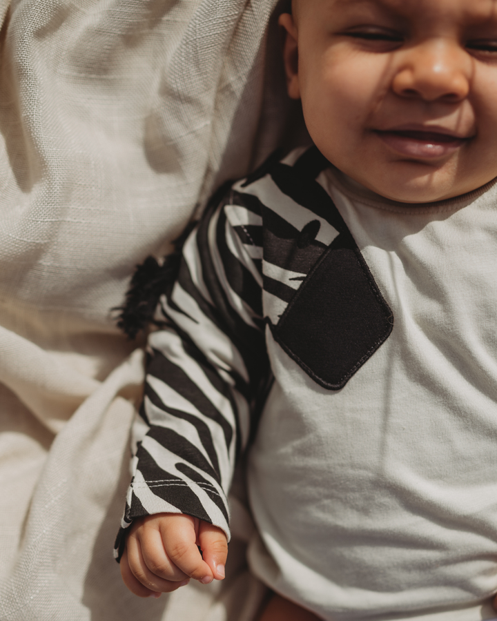 Multicolour Zebra Streak Print Sleeve Top