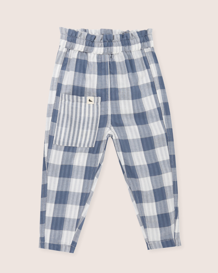 Multicolour Marine Check Print Reversible Trousers