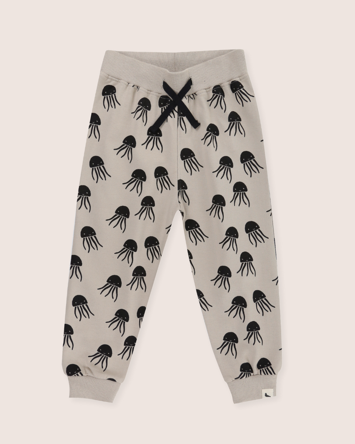 Grey Jellyfish Print Joggers