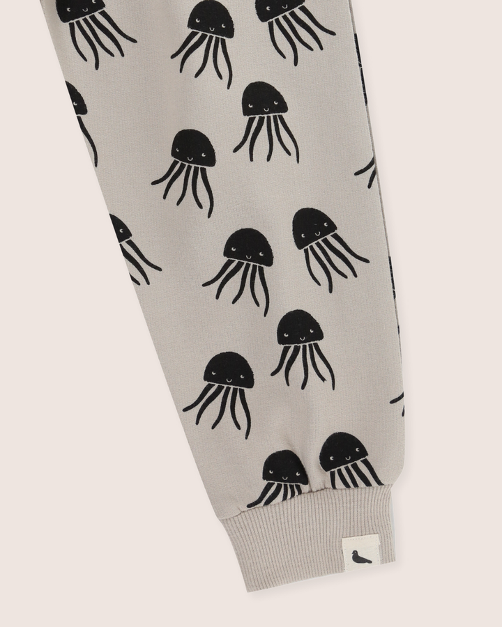 Grey Jellyfish Print Joggers