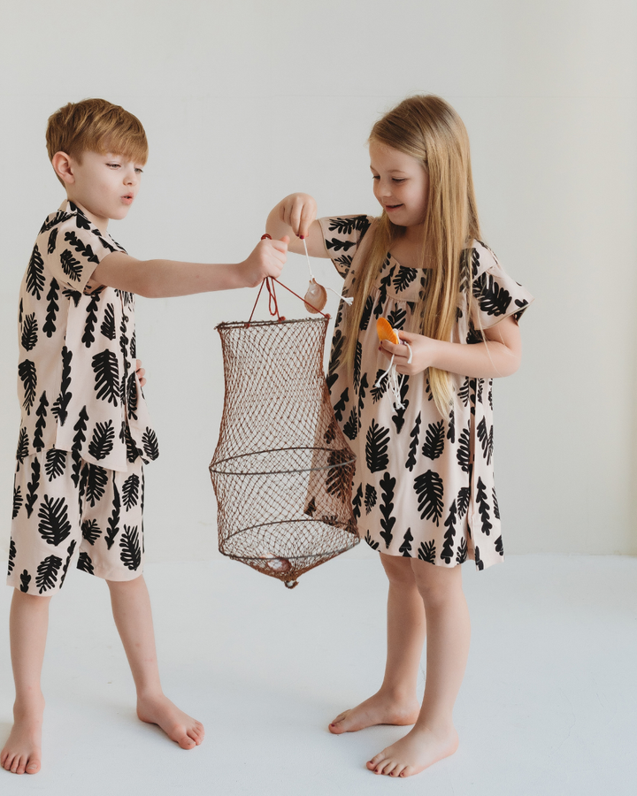 Cream Seaweed Print Dress