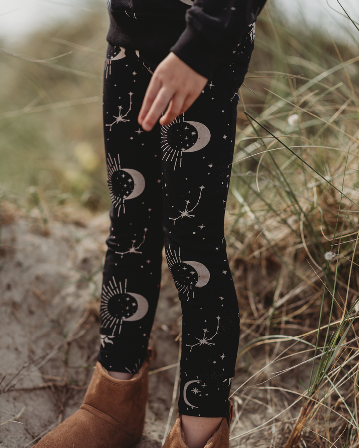 Black Celestial Print Leggings