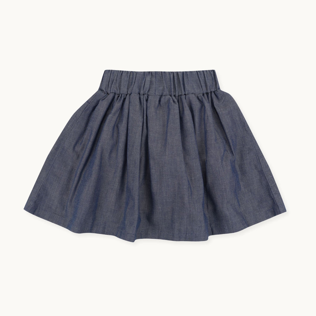 organic cotton applique bee chambray skirt - image 2