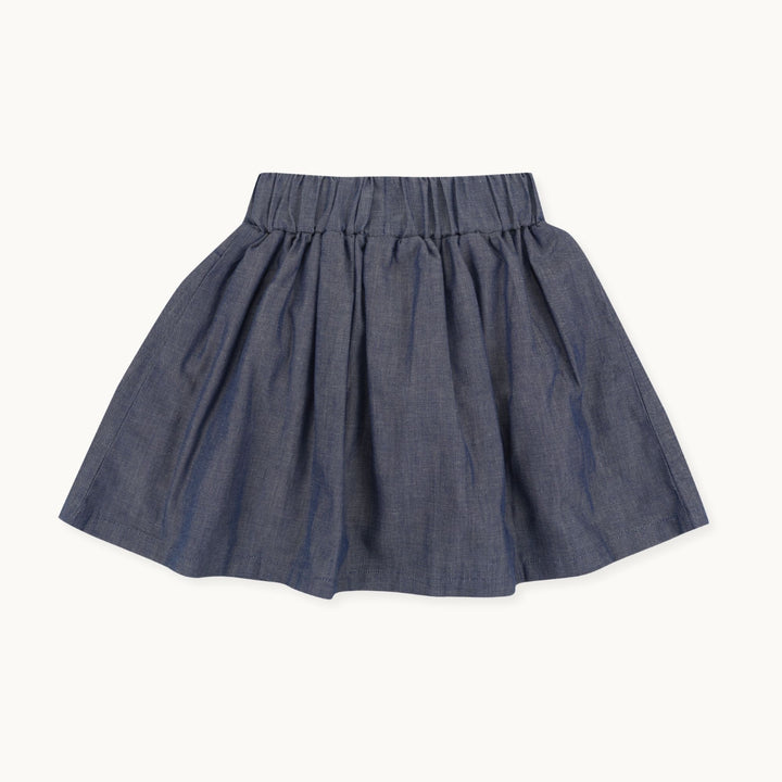 organic cotton applique bee chambray skirt - image 2