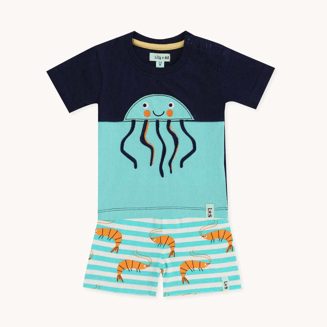 Multicoloured Jellyfish Print short sleeve Top And Short Set - image 1