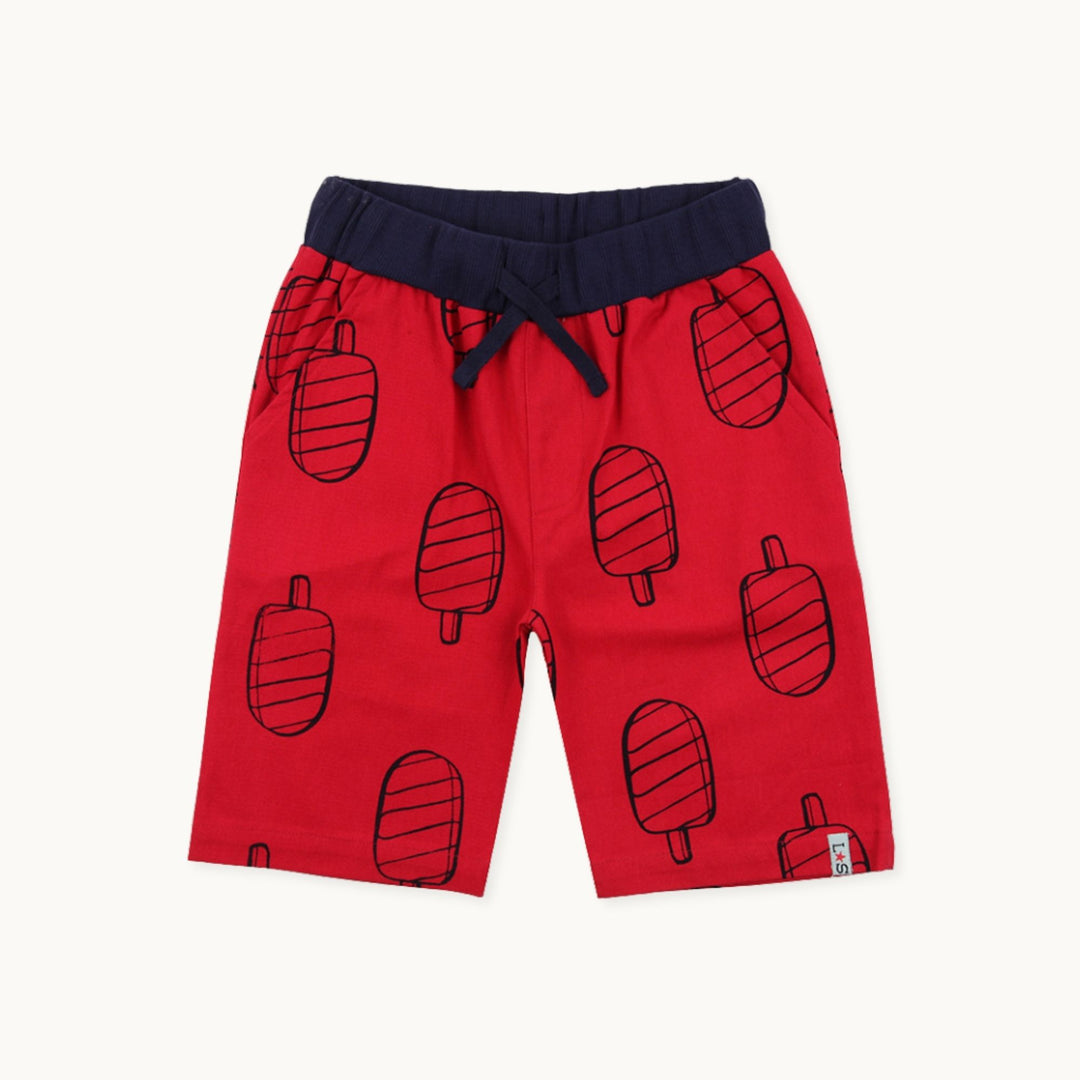 Organic cotton red lolly board shorts for kids - image 1