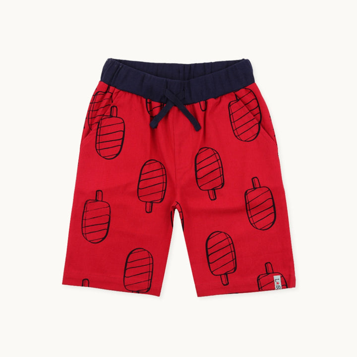 Organic cotton red lolly board shorts for kids - image 1