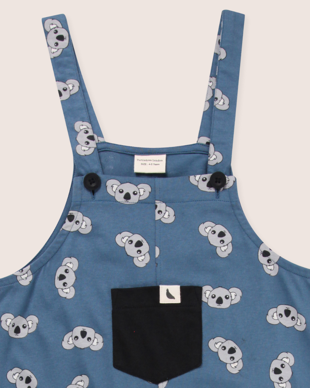 Blue Koala Print Dungarees