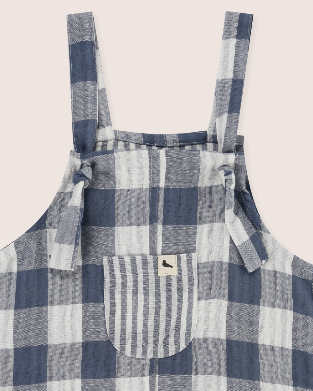 Multicolour Marine Check Print Reversible Dungarees