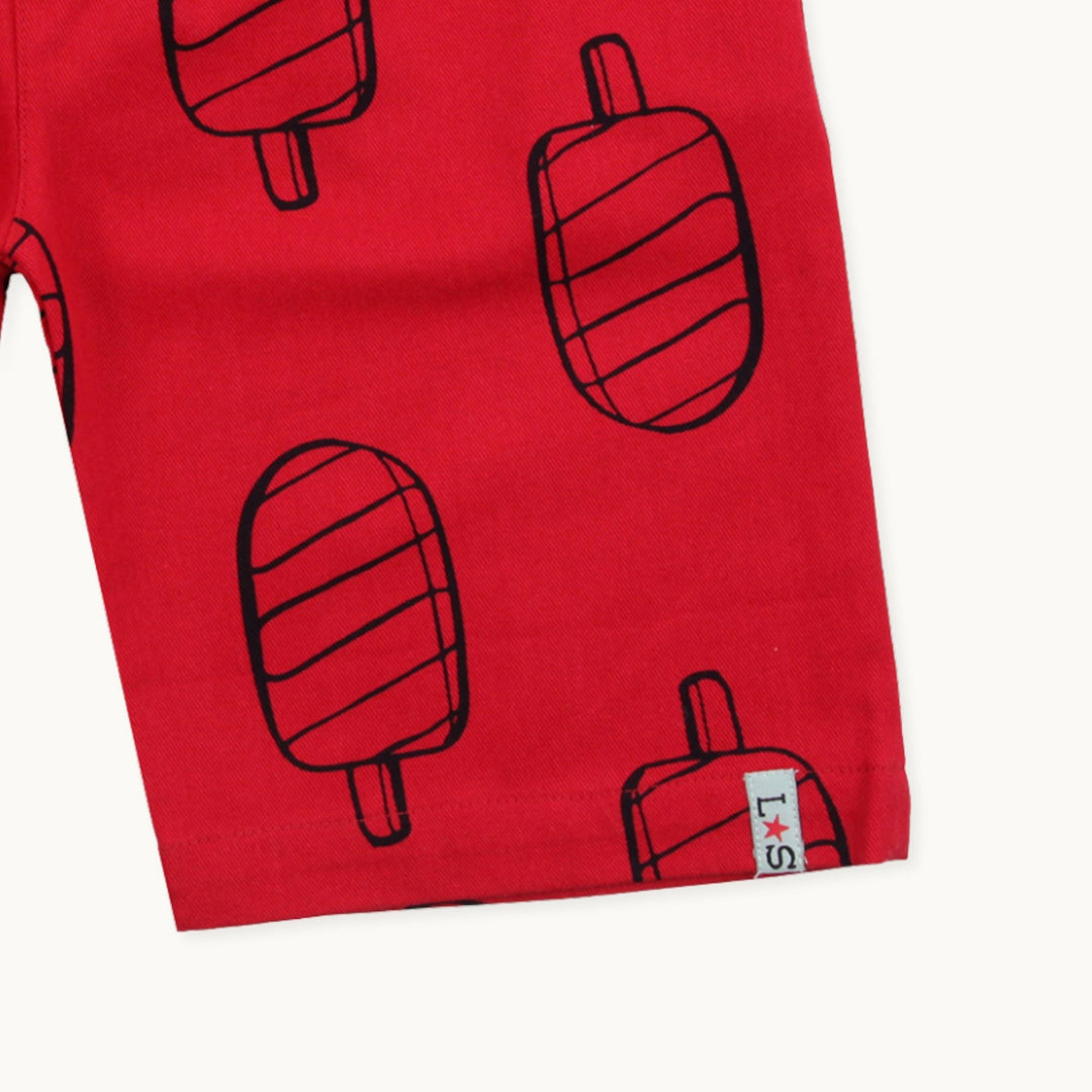 Organic cotton red lolly board shorts for kids - image 3