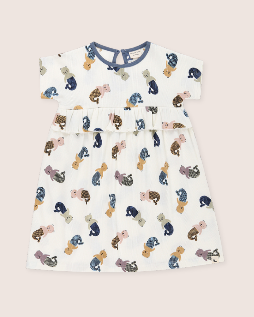 White Merbear Print Dress